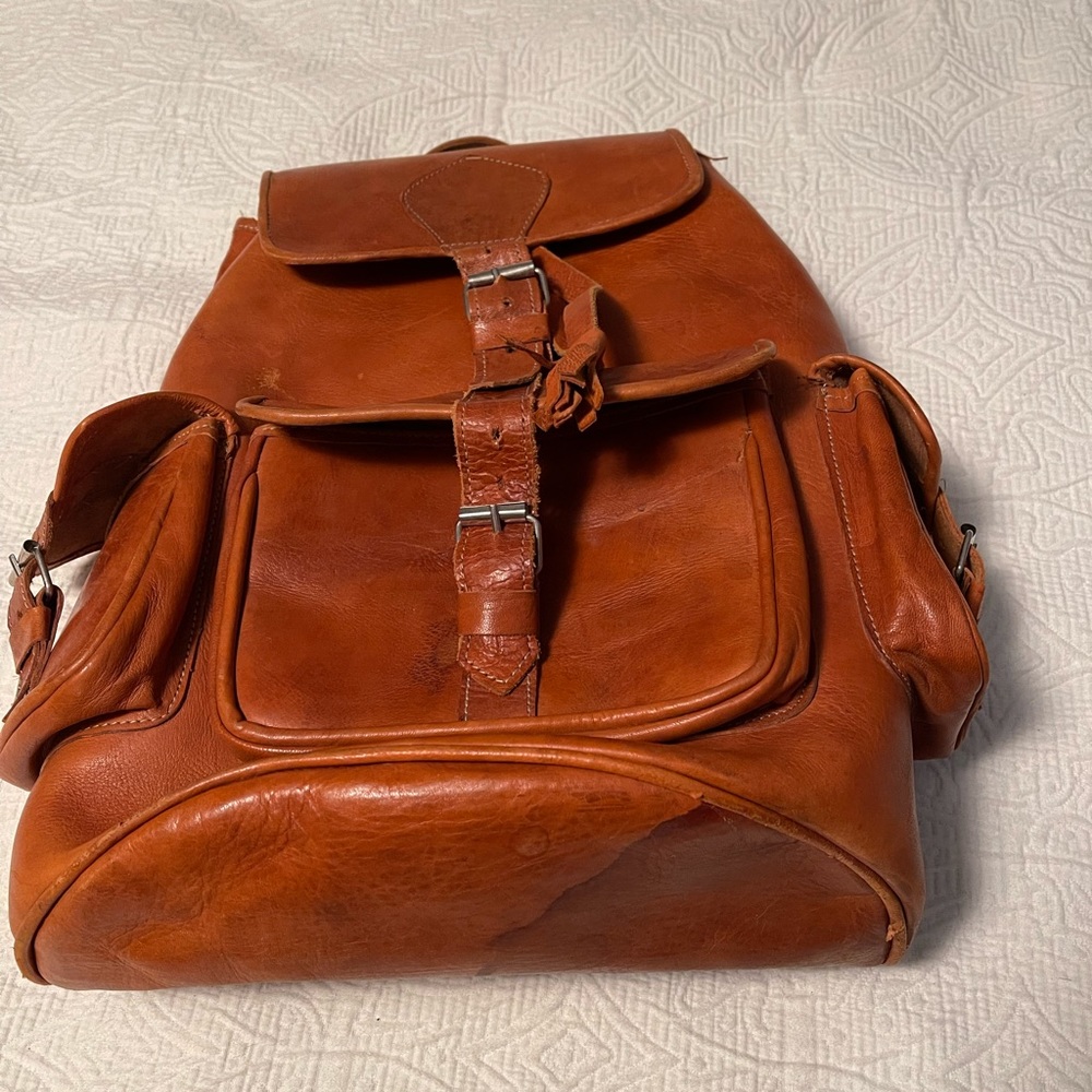 Leather backpack